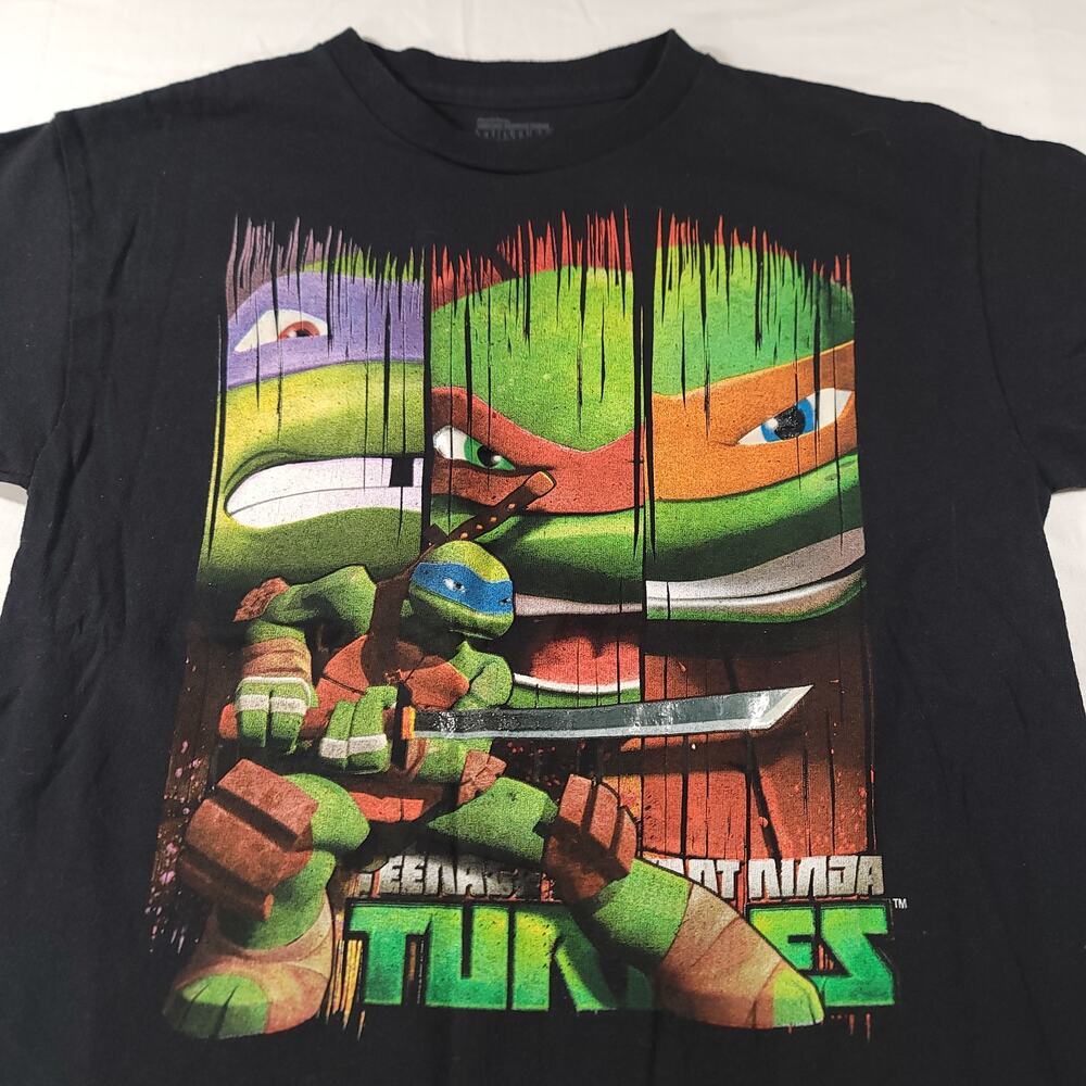 Teenage Mutatn Ninja Turtles Graphic Short Sleeve Shirt Youth Boys Size L Black